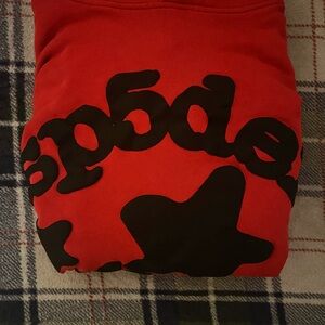 Red Hoodie with Black Graphic